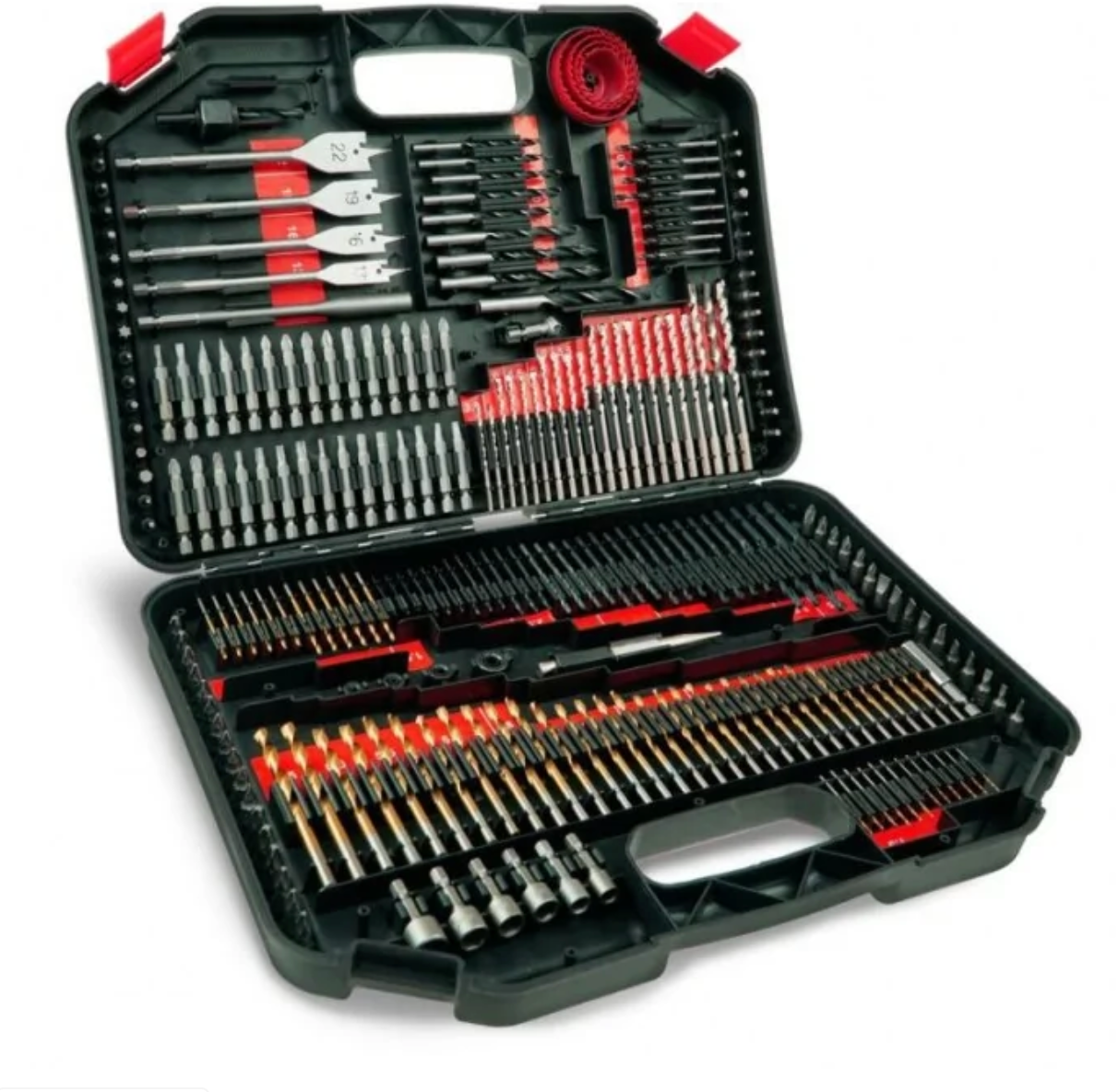 Here's the English translation:Drill bit and screwdriver bit set, 246 pieces Dedra 18A11S246